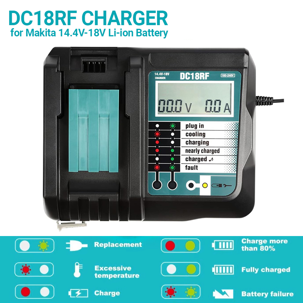 Makita Drill Hp1640 - DC18RF リチウムイオン超急速充電器マキタ 14.4V-18V リチウム電池 BL1860B、BL1830、BL1415、BL1440 LED