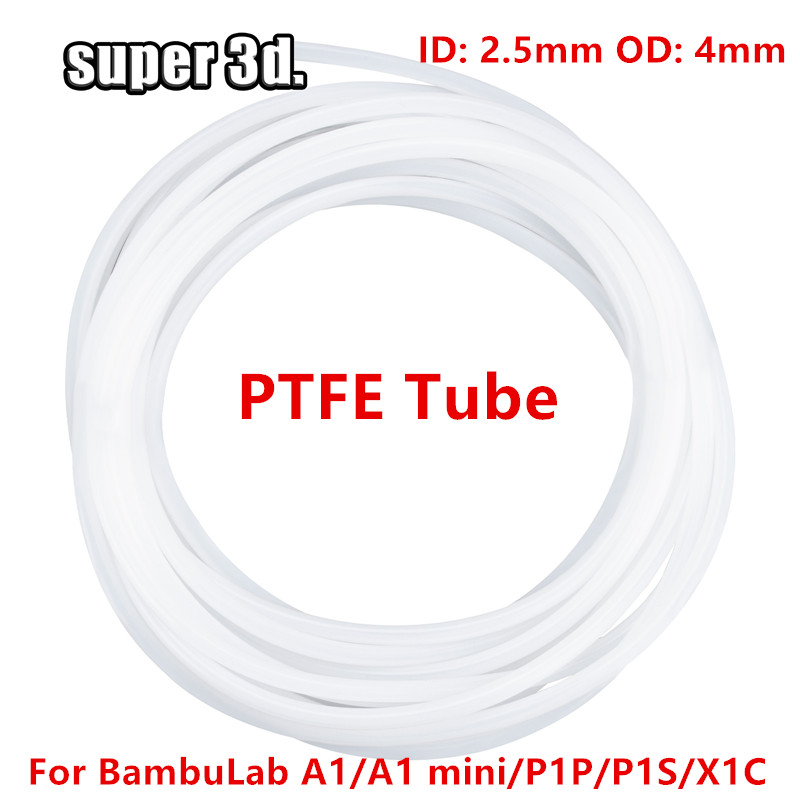 Ptfe Tape Thread - 1/2/50M Bambu Lab PTFEチューブ 内径2.5mm 外径4mm