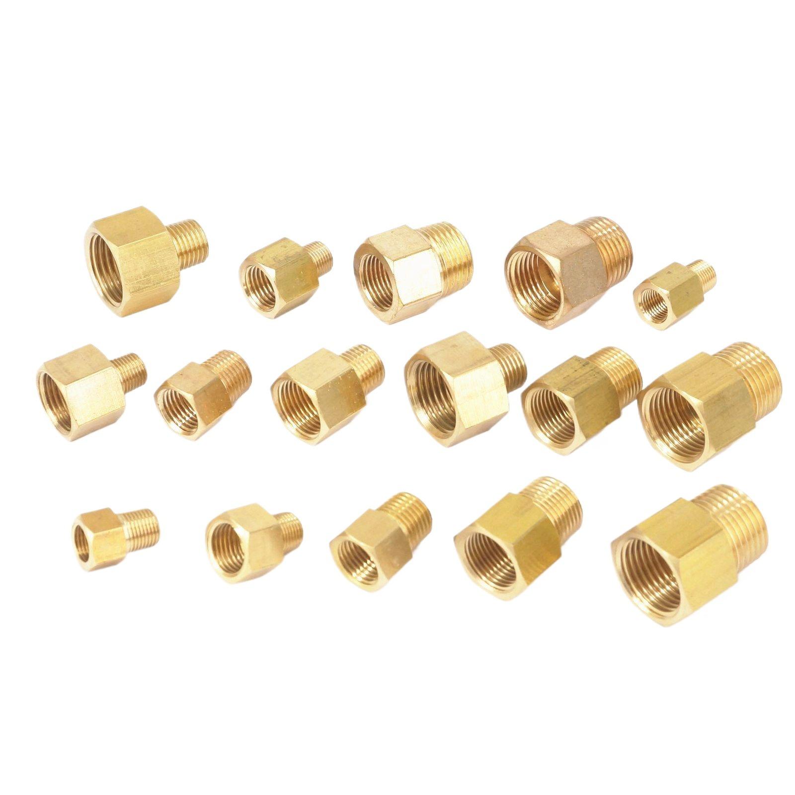 Compression Fitting Brass - メスからオスの真ちゅう管継手アダプター、圧力計、ガス水、bspの低減、1/8インチ、1/4インチ、3/8インチ、npt、bsp