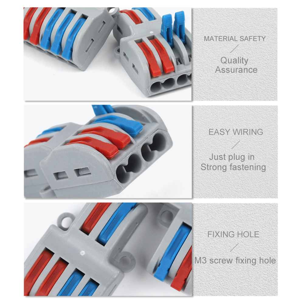 クイックワイヤーコネクタユニバーサル電気ケーブルプッシュイン - Push Fit Connector のレビューと価格