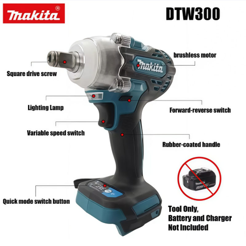 マキタDTW300 18Vブラシレスコードレスレンチ電動工具 - Makita Drill Dtw300 のレビューと価格