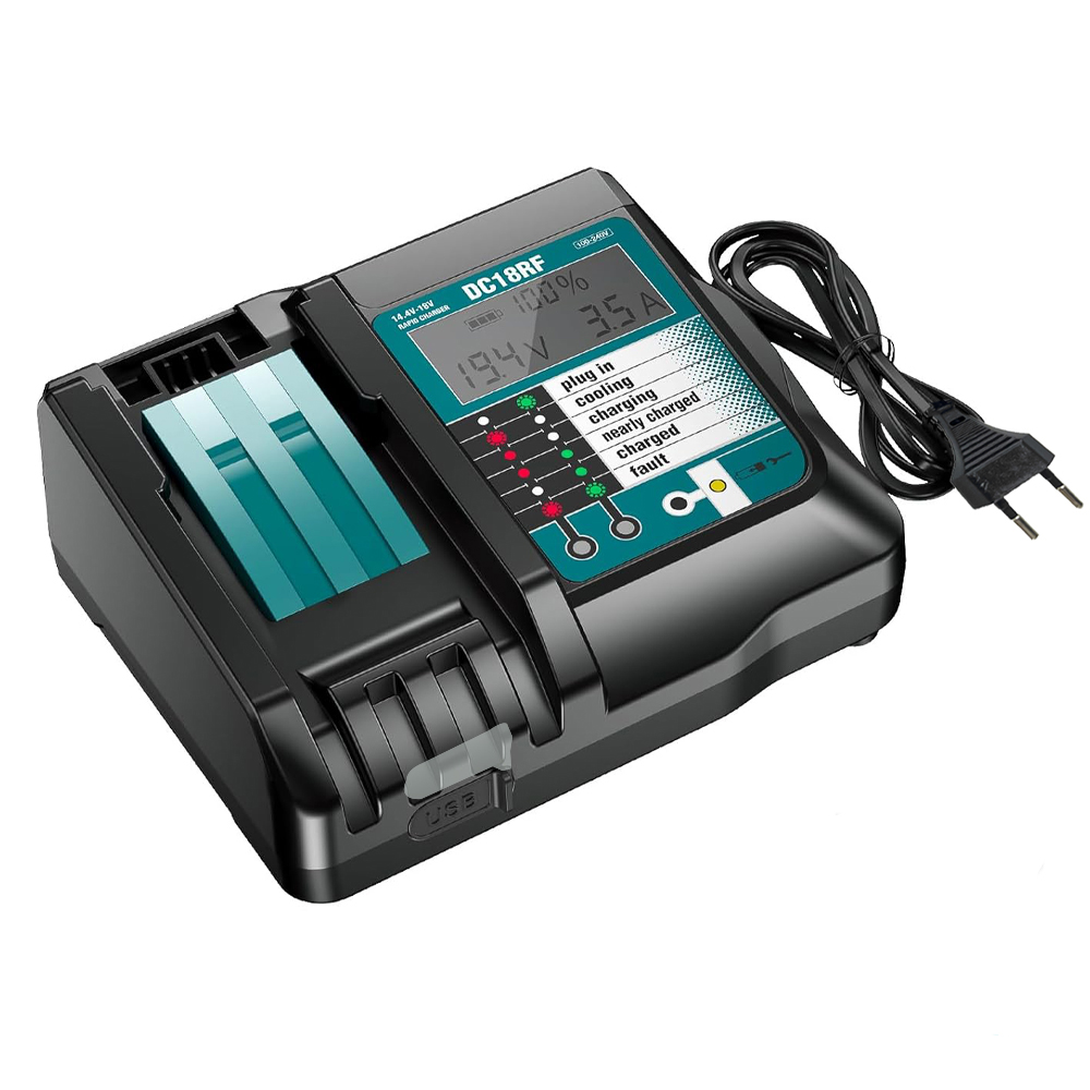 DC18RF マキタ用リチウムイオン超急速充電器 14.4V - Makita Drill Hp1640 のレビューと価格