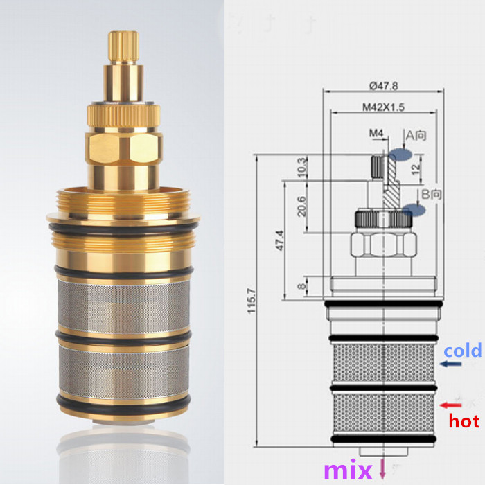 真鍮バスシャワーサーモスタット混合弁ためカートリッジ & ハ - Shower Valve Cartridge のレビューと価格